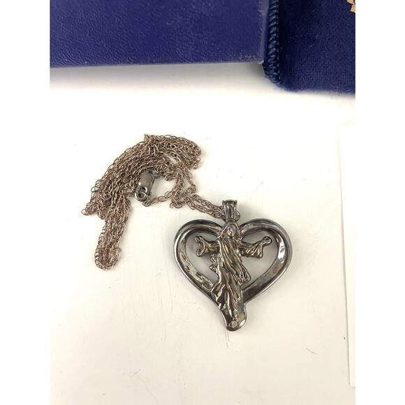 VTG BGE Sterling Silver Footprints of Faith Diamond Pendant Bradford Exchange - Picture 10 of 14